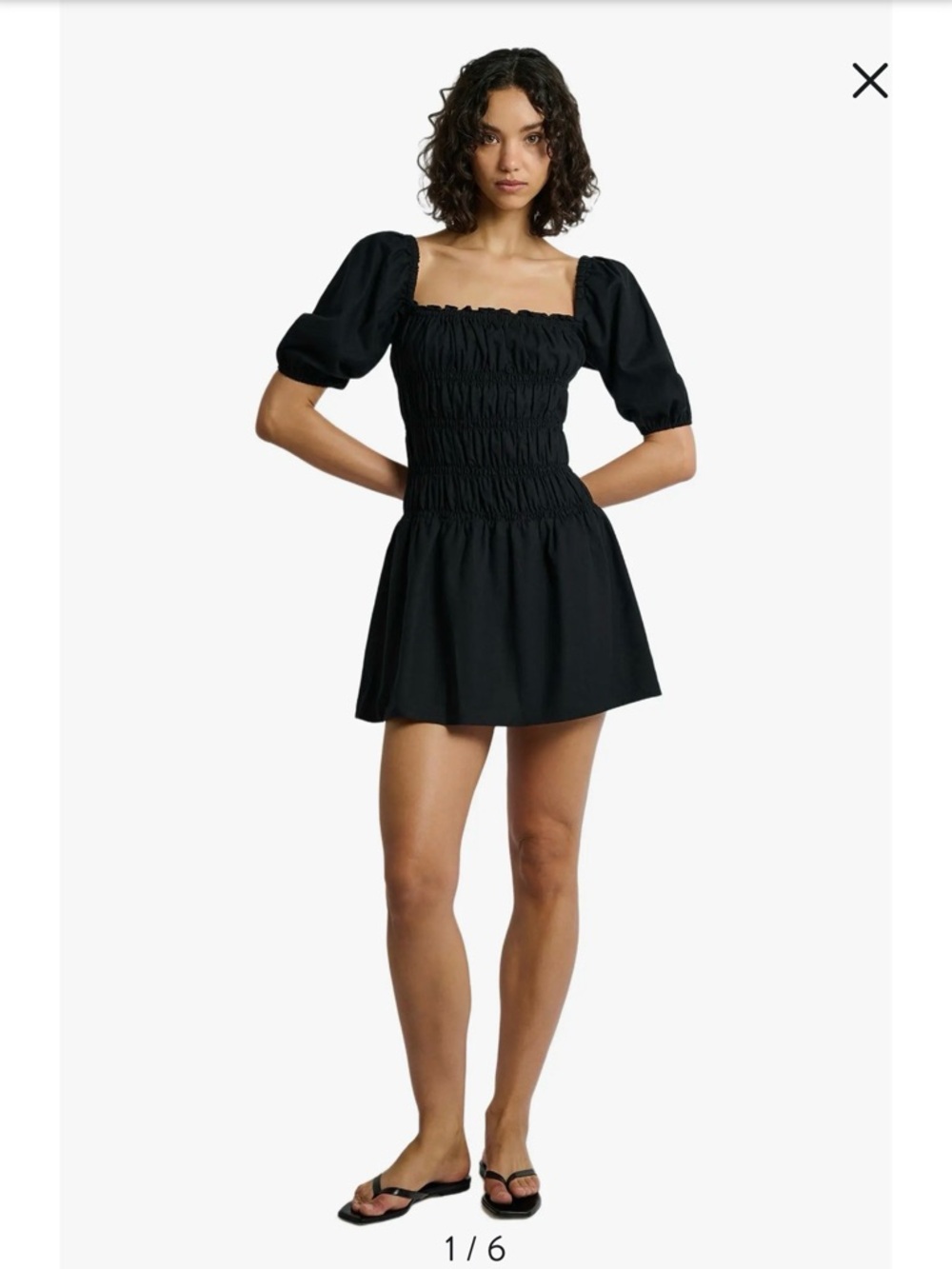 Onia Air Linen Smocked Mini Dress